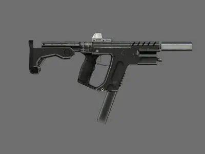 Stylized Sub machine Gun Low-poly 3D model
