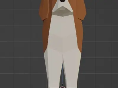 Low Poly Beagle Low-poly 3D model