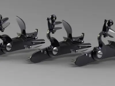 Flintlock mechanism 3 positions Free 3D model