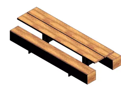 Set Wooden Table Chair Free 3D print model