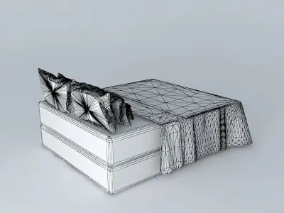 Double Bed Box Felipe Ferreira with quilt Free 3D model