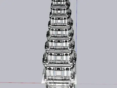 indian temple dome Low-poly 3D model