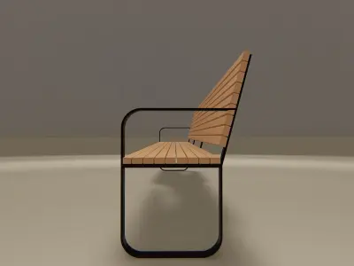 Low Poly Outdoor Bench Low-poly 3D model