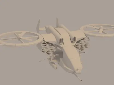 GUNSHIP helicopter 3D model