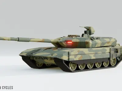 T90MS Tank Concept - Game Ready Low-poly 3D model