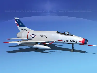 North American F-100D Super Sabre V11 USAF 3D model