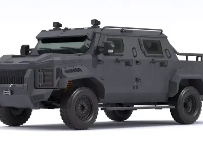 Alpine Armored Pit-Bull VXT Cal Tactical SWAT APC Truck 3D model