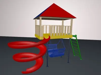 swing and skis 3D model