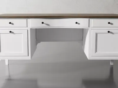 Transitional 5-drawer writting desk 3D model Free 3D model