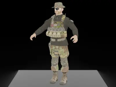Captain Price COD4 MW Low-poly 3D model