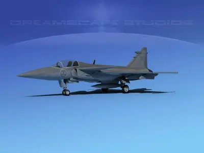 SAAB S39 Gripen Fighter V01 3D model