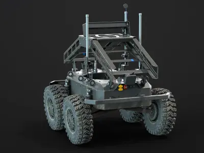 Ratel-S UGV Kamikaze and Miner Low-poly 3D model