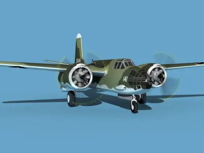 Douglas A-20A Havoc V03 3D model