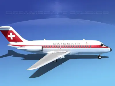 Douglas DC-9-20 Swissair 3D model