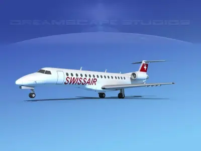 Embraer ERJ-140 Swissair 3D model