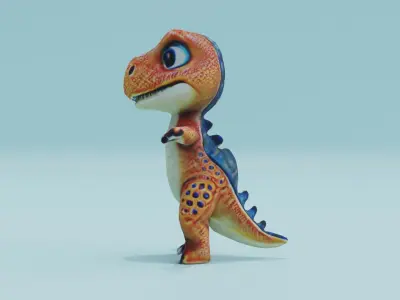 Dinosaur Character T-Pose Free low-poly 3D model