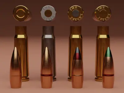762x39 bullet Low-poly 3D model