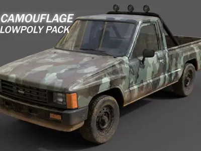 Toyota Hilux 1983-8 Camouflage Pack Low-poly 3D model