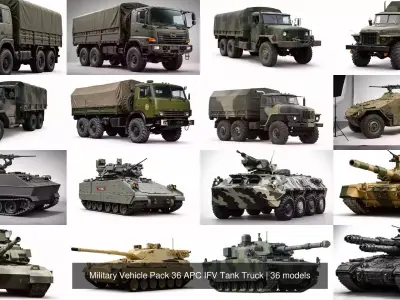 Military Vehicle Pack 36 APC IFV Tank Truck