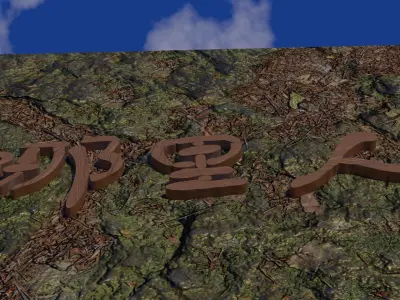 Chinese text for teaching language tutorial  Low-poly 3D model
