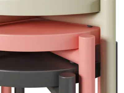 HM home round top stool Low-poly 3D model