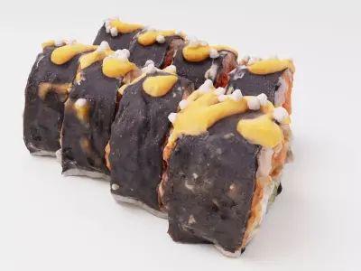 Kimchi Roll set with salmon tuna 3D model