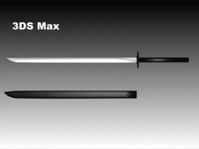katana and sheath 3D model