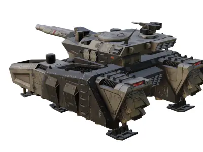 sci-fi hover Tank Low-poly 3D model