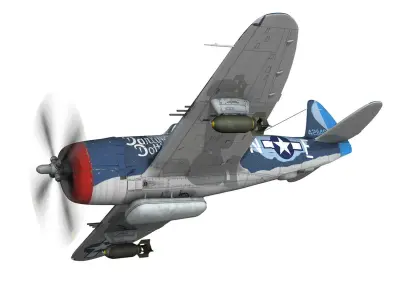 Republic P-47M Thunderbolt - Darling Dottie 3D model