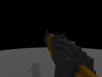 VOXEL AK47 Low-poly 3D model