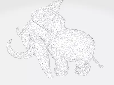 Mini Mammoth  Cute Cartoon 3D Model for Animation  Print  3D model