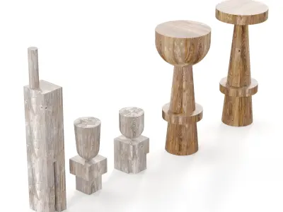 Arno Declercq wooden sculptures Free 3D model