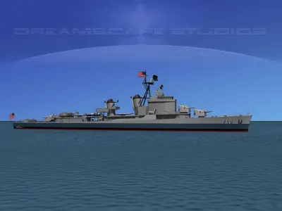 Gearing Class Destroyer DDR-710 USS Gearing 3D model