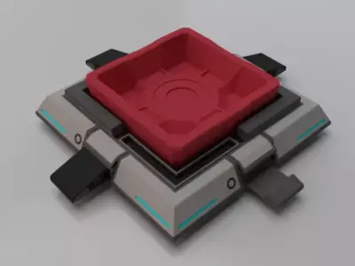 Sci-Fi Platform 02 Low-poly 3D model