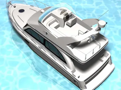 Cabin Cruiser Boat 3D model