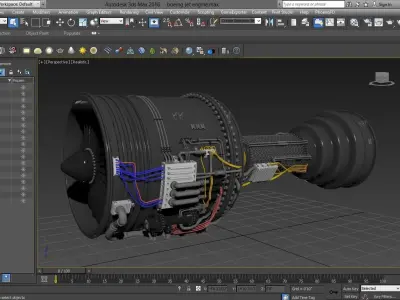 Engine jet boeing 3D model