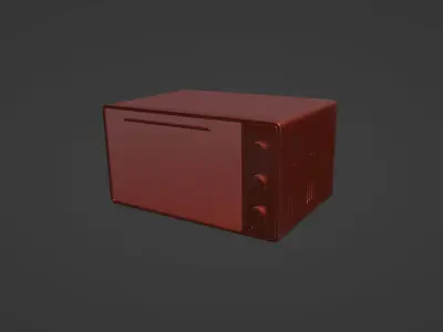 Microwave with 3 modes Low-poly 3D model