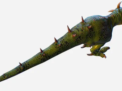 Green Lizard Dragon Animal Game MMO RPG Character Low-poly 3D model