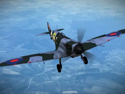 SPITFIRE MK VB 130th Squadron Low-poly 3D model