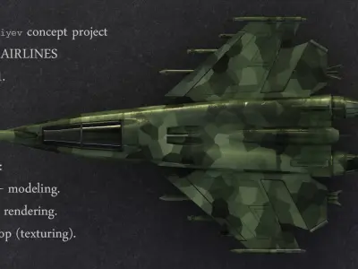 Fighter camouflaged jet 3D model