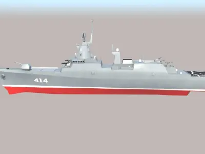 Admiral Gorshkov Class Frigate Ship Low-poly 3D model