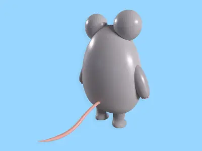 Character Mouse Cartoon Free low-poly 3D model