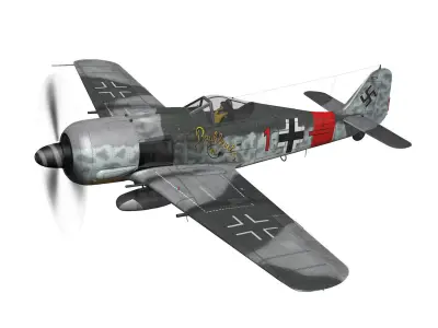 Focke Wulf - FW190 A8 - Rauhbautz VII - Red1 3D model
