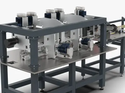 Square Tube Bar Feed Cutting Drilling and Tapping Machine 3D model