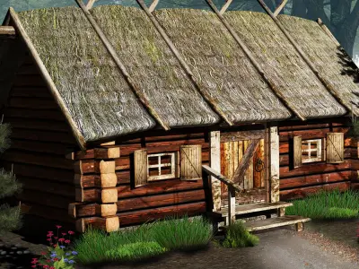 country cottage1 lwo Low-poly 3D model