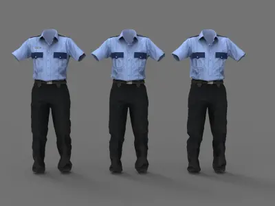 security gard outfit Low-poly 3D model
