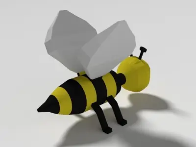 Low Poly Cartoon Bee Toy Low-poly 3D model