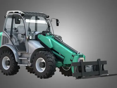 Loader KL80-8T with Pallet Fork - Front Loader 3D model