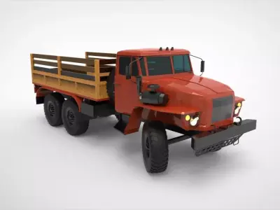 Truck Ural-4320 Low-poly 3D model