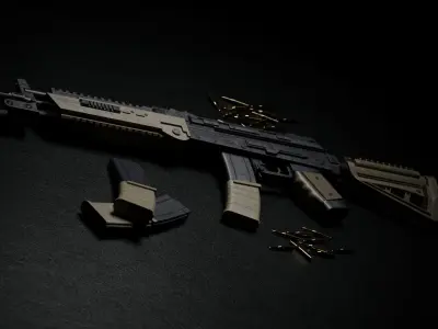 AKH 21 Rifle Low-poly 3D model